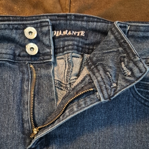 Diamante Dark Wash Cropped Jeans - Picture 11 of 11